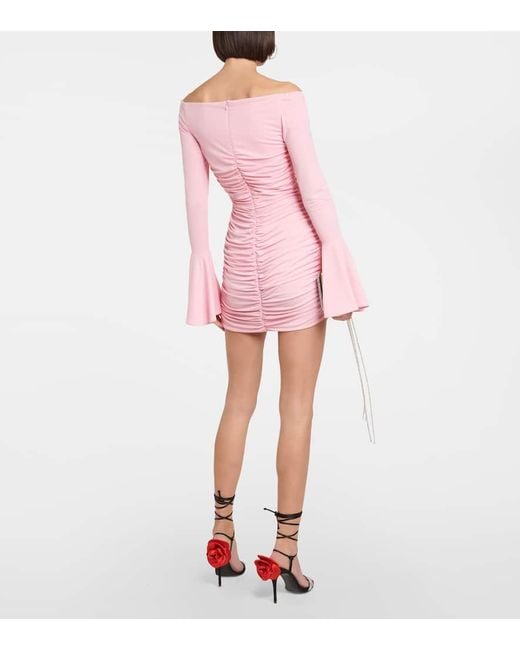 Magda Butrym Pink Jersey-Minikleid mit Rüschen