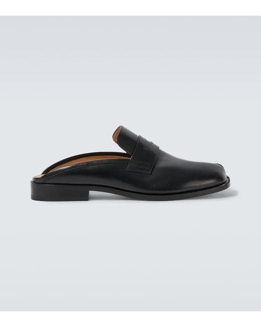 Maison Margiela Black Tabi City Leather Mules for men