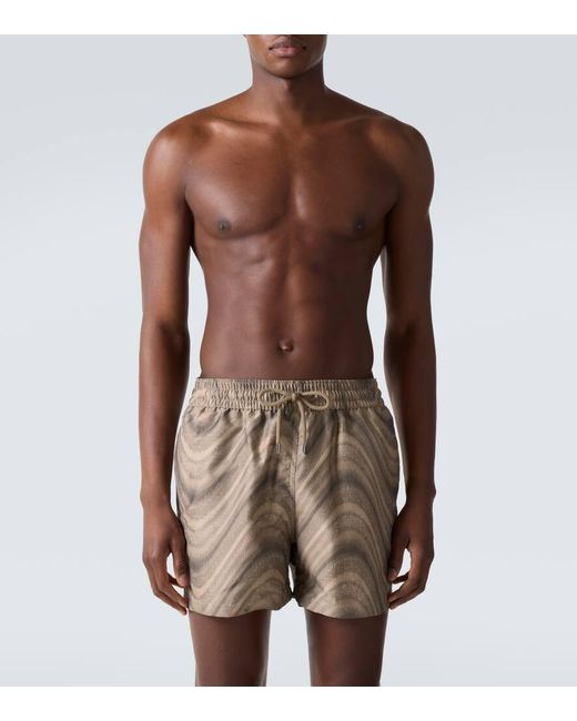 Frescobol Carioca Green Printed Swim Trunks for men