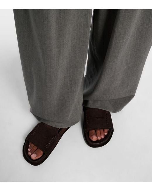 Jacquemus Black Suede Slides