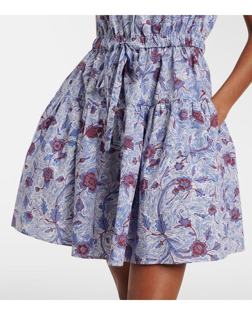 Ulla Johnson Blue Izel Floral Cotton Minidress