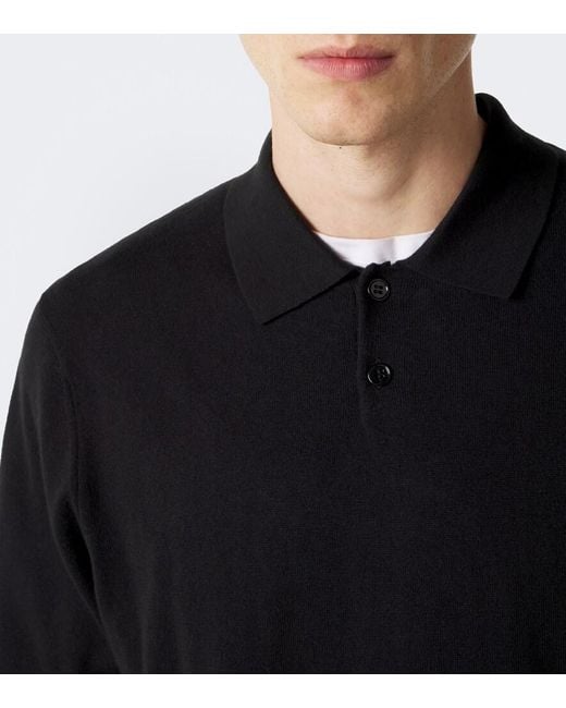 Lisa Yang Black Keir Cotton And Cashmere Polo Shirt for men
