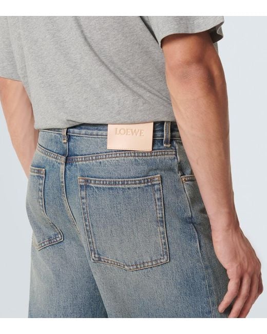 Loewe Blue Faded Wide-Leg Jeans for men