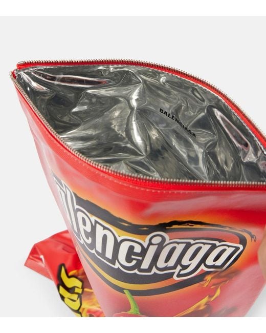 Balenciaga Red Chips Clutch