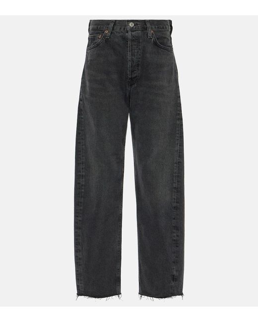 Agolde Gray High-Rise-Jeans