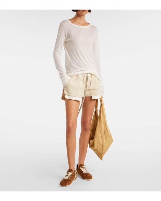 Rick Owens Brown Minimal Suede Sneakers
