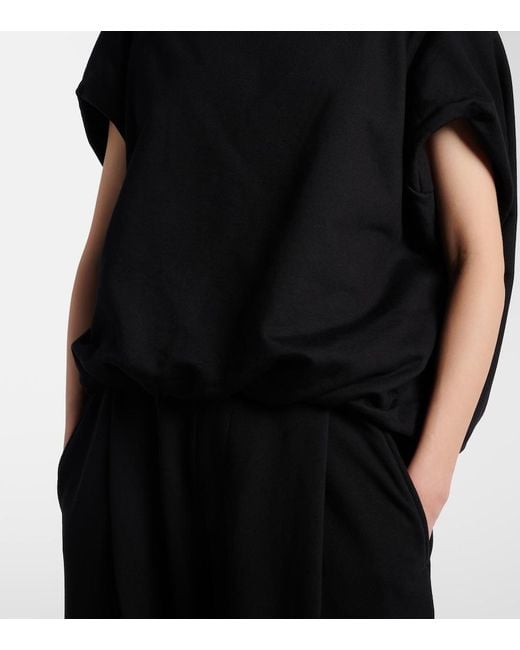 Dries Van Noten Black Cocoon Cotton Jersey Sweatshirt