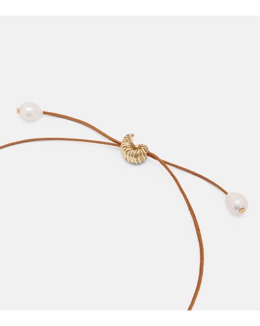 ALÉMAIS Metallic Faux Pearl Embellished Charm Necklace