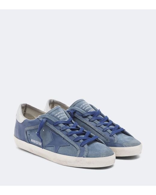 Golden Goose Deluxe Brand Blue Super-Star Leather And Suede Sneakers