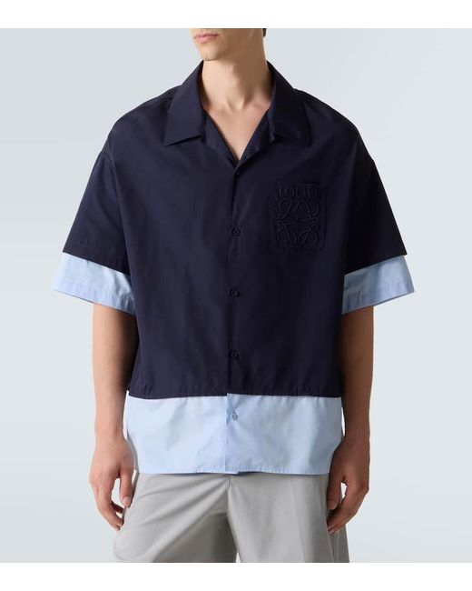 Camisa Bowling De Popelin De Algodon Loewe de hombre de color Blue