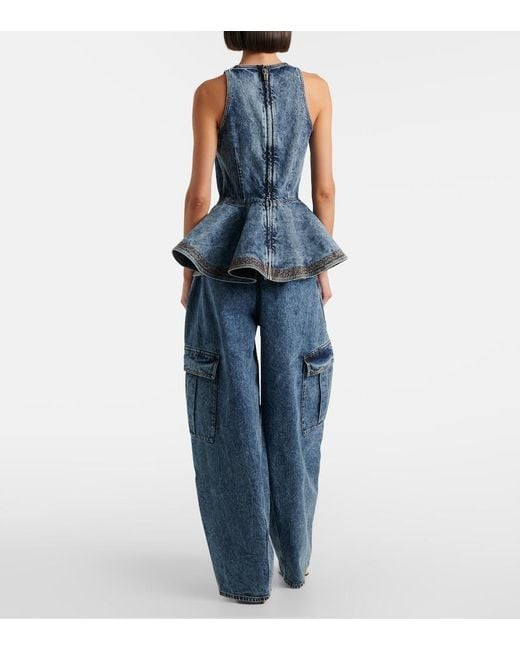 Alaïa Blue Barrel-Leg Jeans