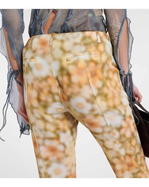 Acne Yellow Pippen Floral Flared Pants