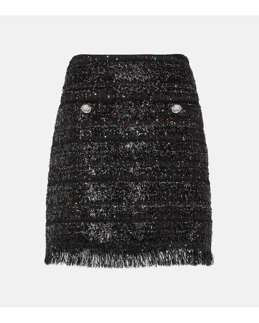 Minifalda de tweed con lentejuelas Giambattista Valli de color Black