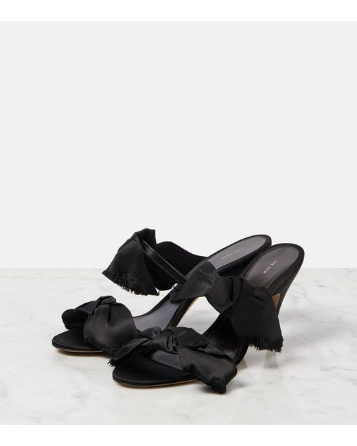 The Row Black Vika Satin Sandals