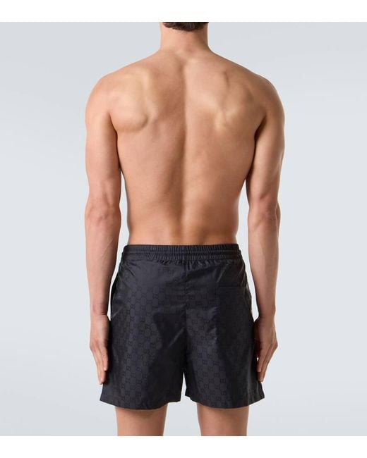 Gucci Gray Gg Swim Trunks for men