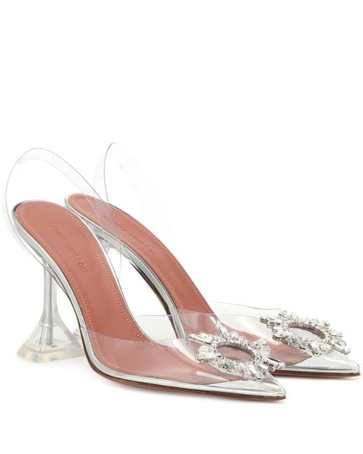 amina muaddi white pump