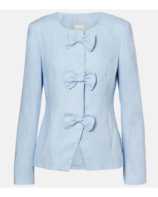 Posse Blue Harper Linen Jacket