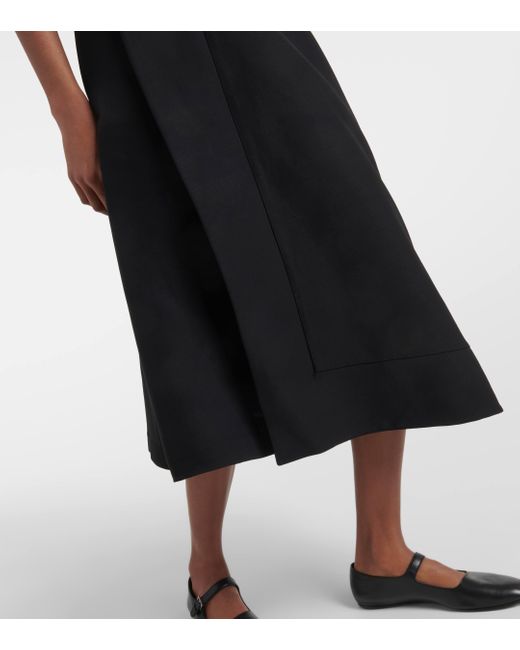 Co. Black Border Wool-blend Faille Midi Dress