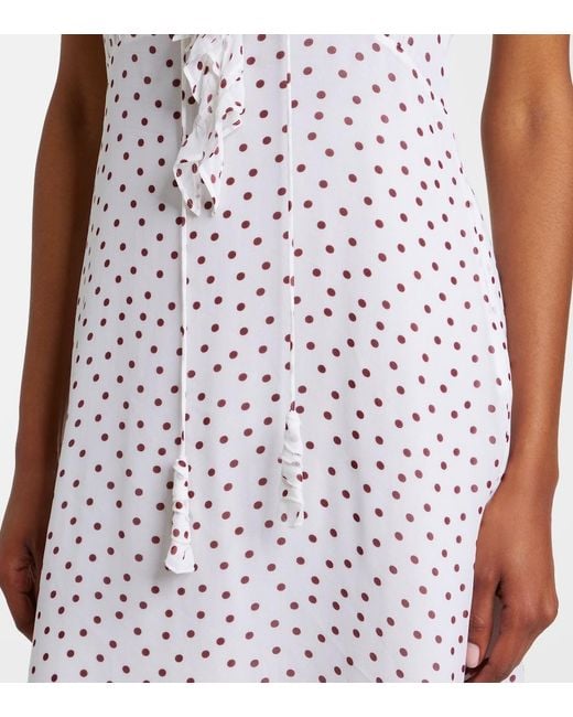 Dorothee Schumacher White Dancing Dots Polka-Dot Georgette Midi Dress