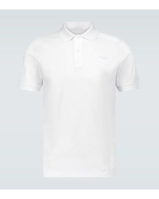 Prada White Logo Polo Shirt for men