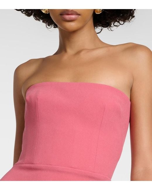 Alex Perry Pink Strapless Midi Dress