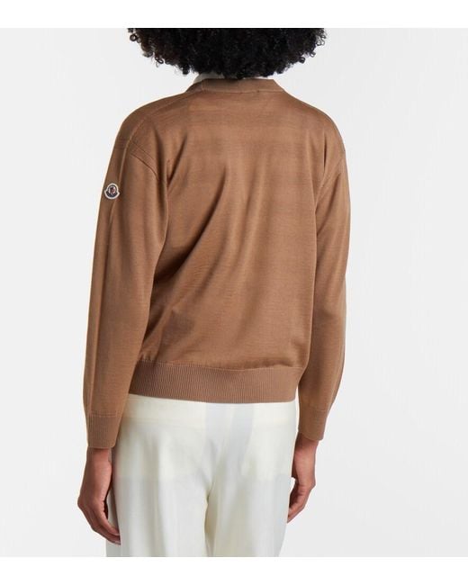 Moncler Brown Virgin Wool Cardigan