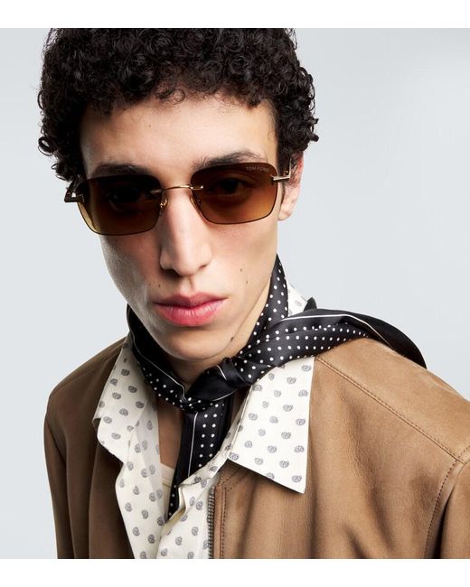 Tom Ford Brown Jake Square Sunglasses for men