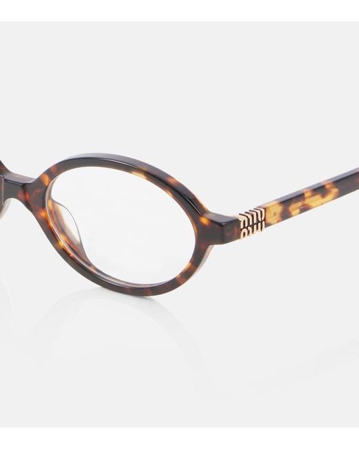 Miu Miu Brown Oval Glasses