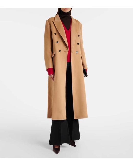 Victoria Beckham Natural Wool And Cashmere Coat
