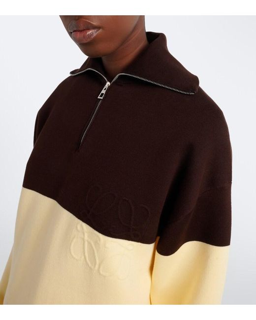 Loewe Multicolor Anagram Cotton-Blend Half-Zip Sweater