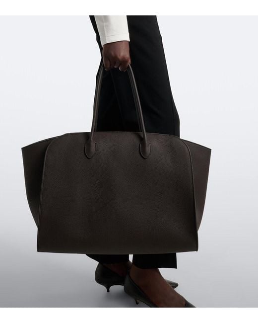 The Row Black Marlo 17 Leather Tote Bag