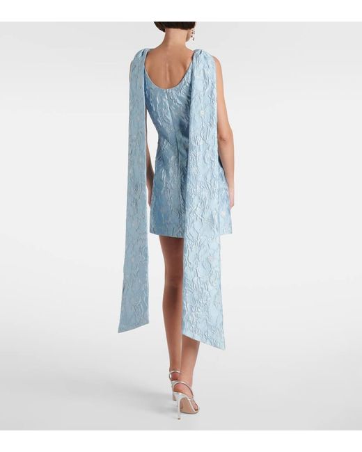 Markarian Blue Lame Brocade Minidress