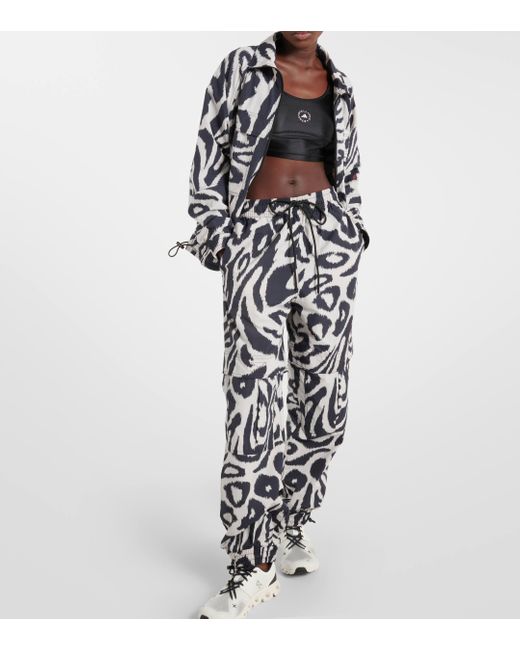 Adidas By Stella McCartney White Truecasuals Printed High-rise Sweatpants