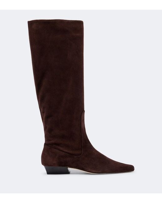 Staud Brown Wally Suede Knee-High Boots