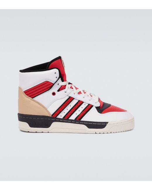 Adidas Red Rivalry Hi Leather High-top Sneakers for men