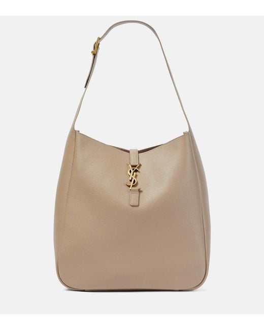 Saint Laurent Natural Le 5 A 7 Large Leather Shoulder Bag