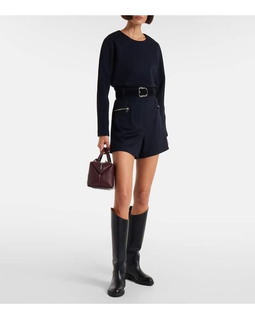 Max Mara Blue Top Girello Aus Einem Wollgemisch