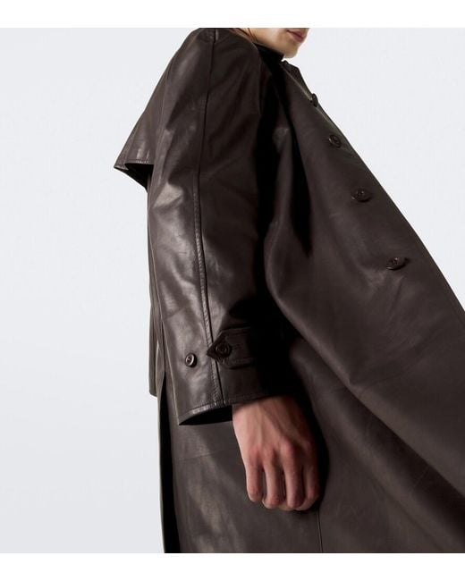 The Row Black Sitali Leather Car Coat for men