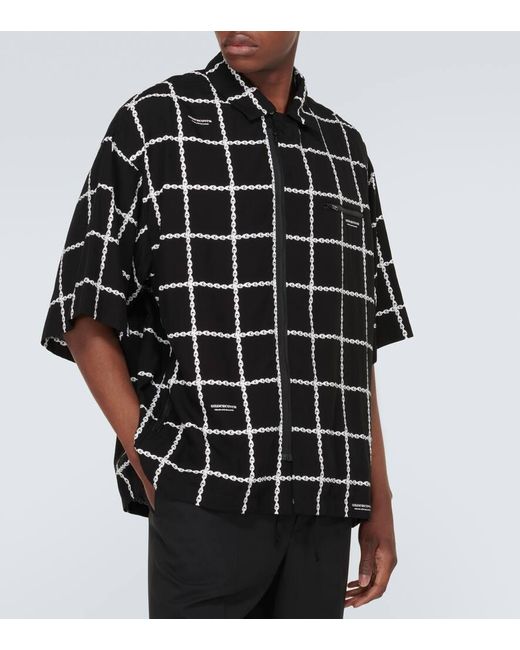 Camisa bowling tecnica estampada Undercover de hombre de color Black
