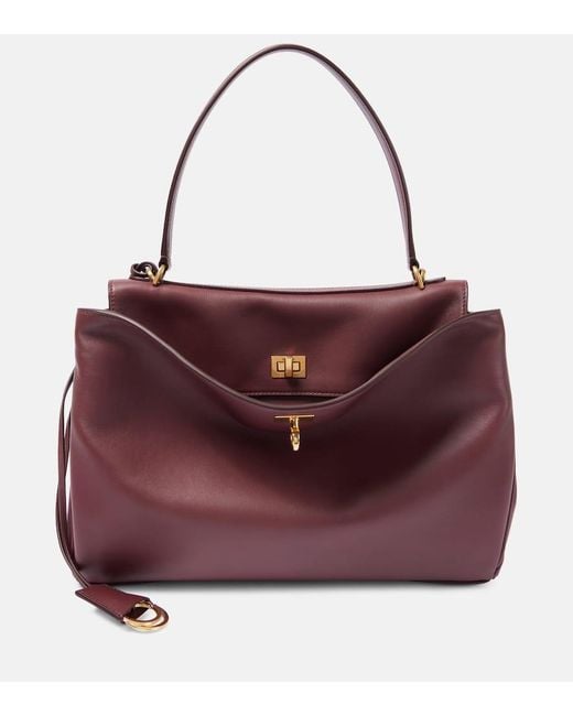 Balenciaga Purple Tote Bag Rodeo Medium Aus Leder