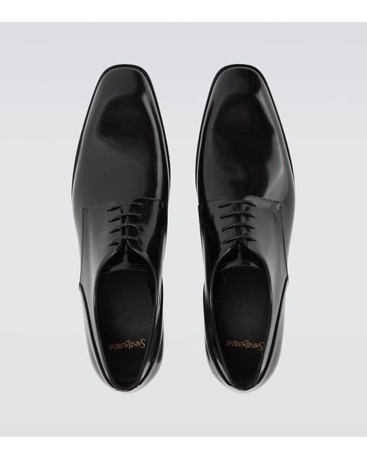Saint Laurent Black Stanton Leather Derby Shoes for men