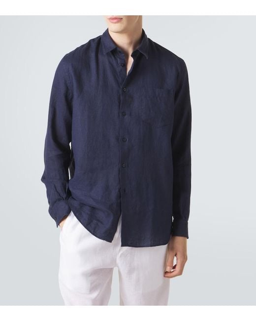 Vilebrequin Blue Linen Shirt for men