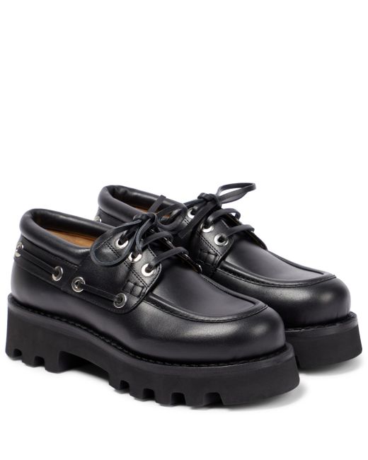 Damen Schuhe Flache Schuhe Schnürschuhe und Schnürstiefel Proenza Schouler Plateau-Schnuerschuhe Moc aus Leder in Schwarz 