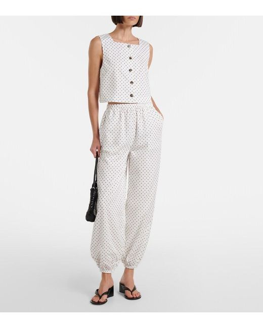 Posse White Rio Polka-Dot Crop Top