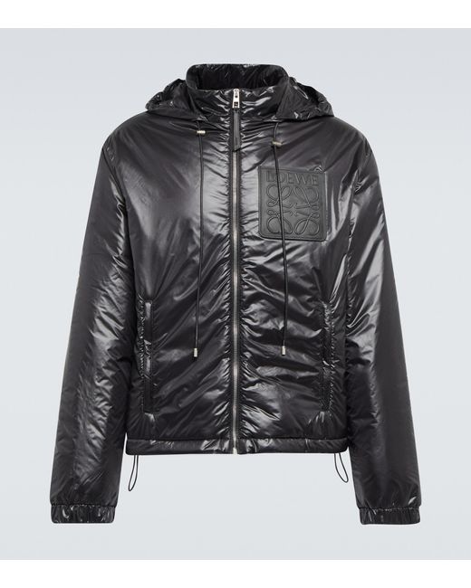 Loewe Anagram Leather-trimmed Jacket in Black for Men | Lyst