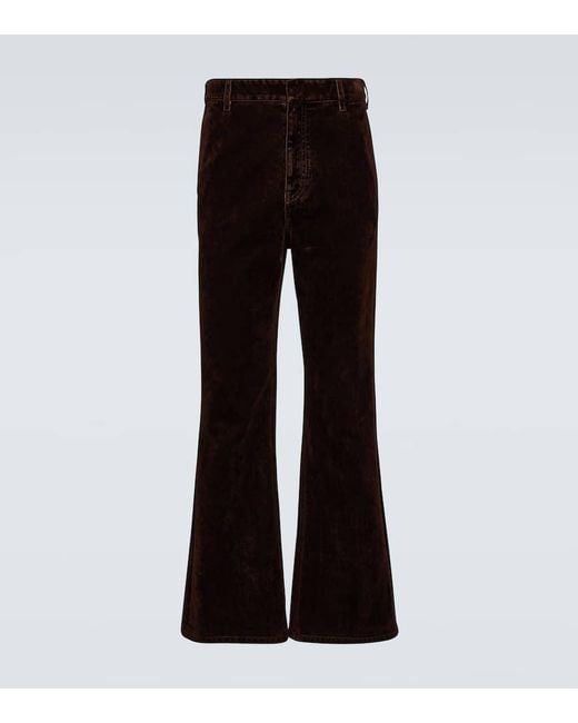 Pantalones bootcut de terciopelo Loewe de hombre de color Black
