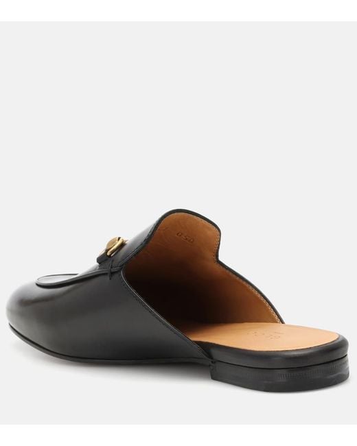 Chaussons De Ville En Cuir À Mors De Cheval Princetown Gucci en coloris Black