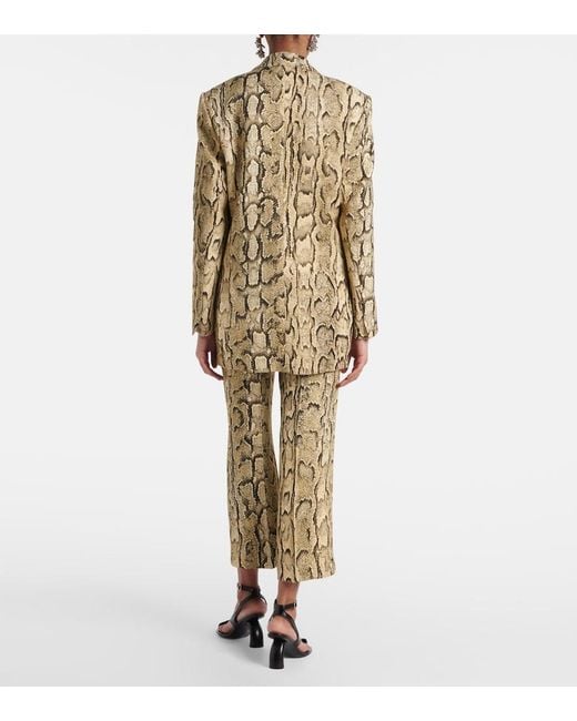 Dries Van Noten Natural Snake-Effect Jacquard Blazer