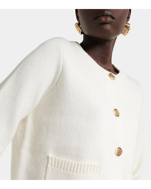 Velvet White Mahal Cotton And Cashmere Cardigan