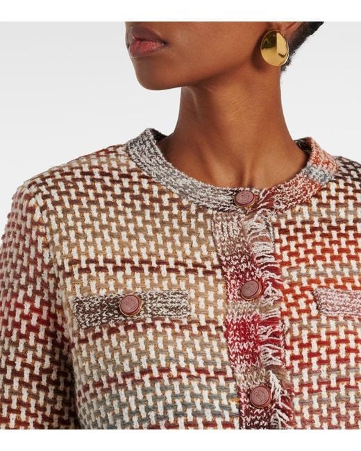 Veronica Beard Pink Sariyah Cotton And Wool-Blend Knit Jacket
